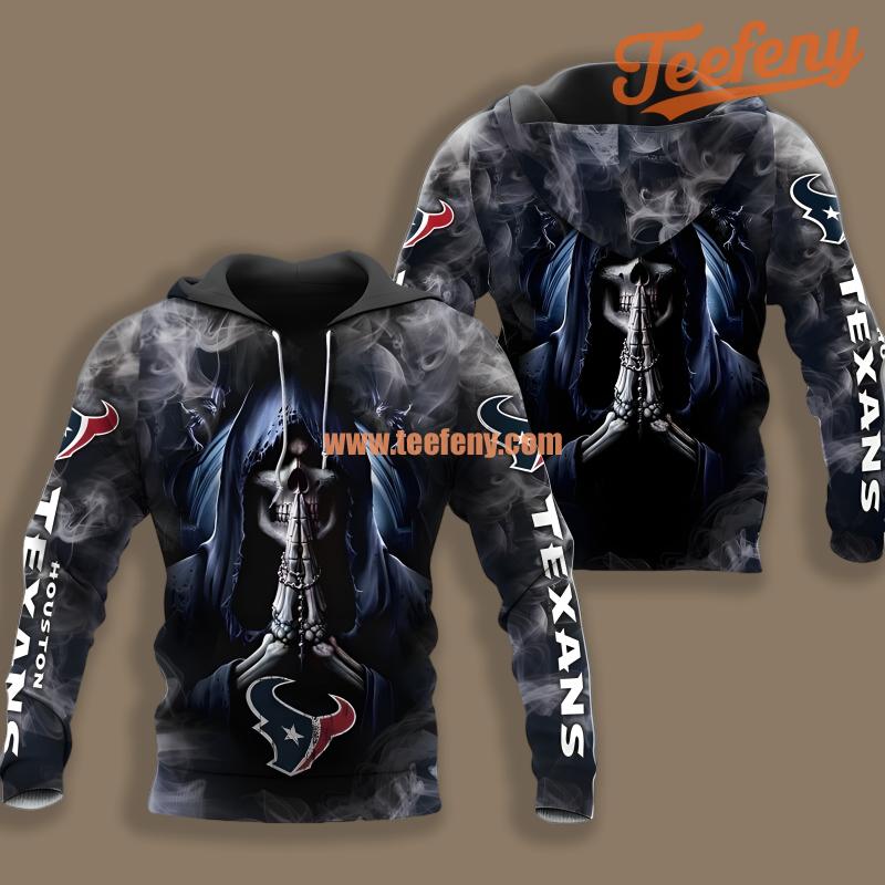 Houston Texans Death Smoke Black Horror 3D Hoodie