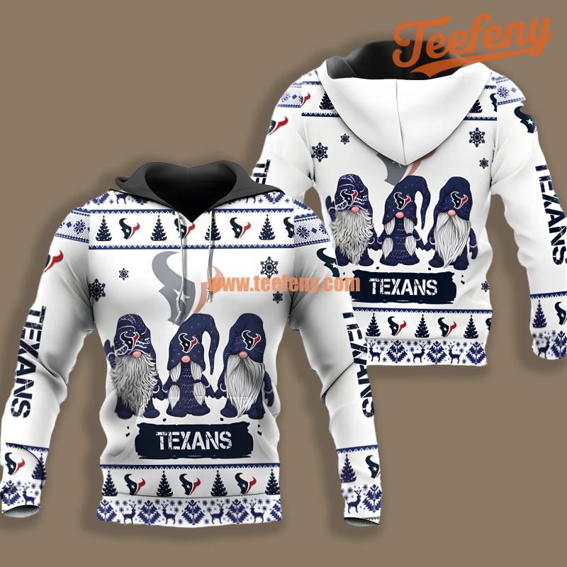Houston Texans Gnomes White Boys 3D Hoodie