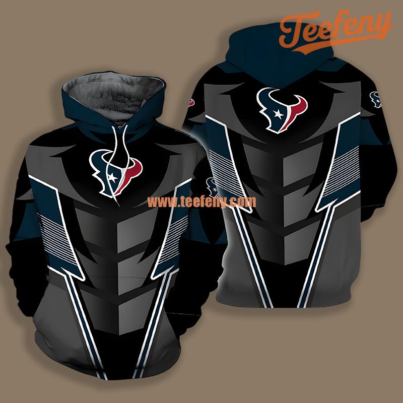 Houston Texans Grey Mens 3D Hoodie