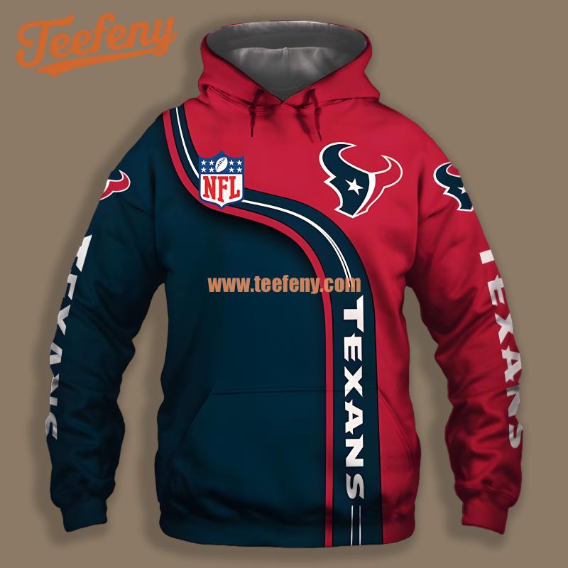 Houston Texans Red Blue Design 3D Hoodie