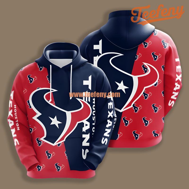 Houston Texans Red Boys 3D Hoodie