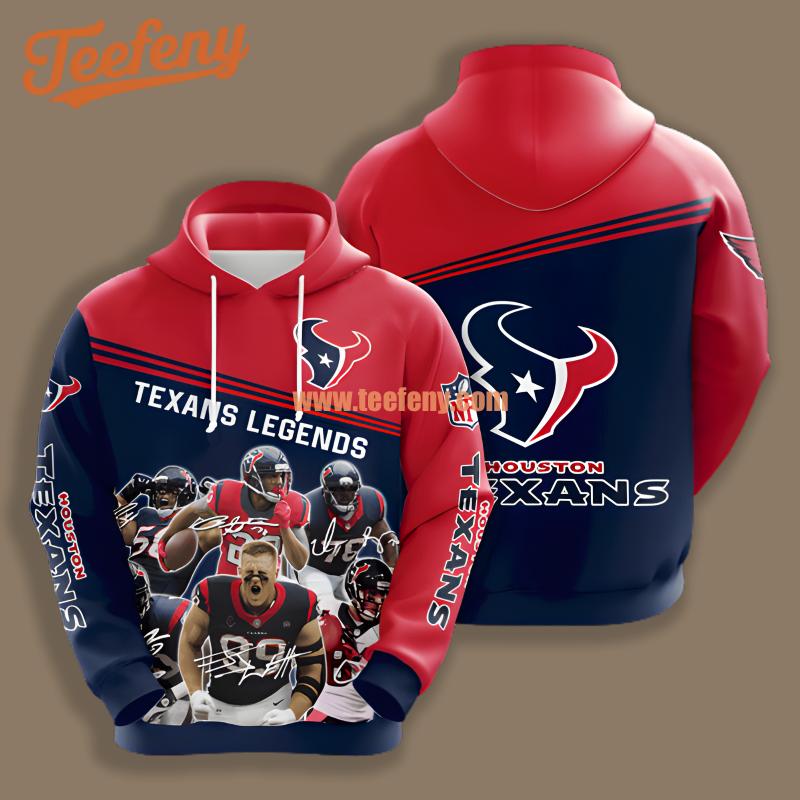 Houston Texans Red Pullover Print 3D Hoodie