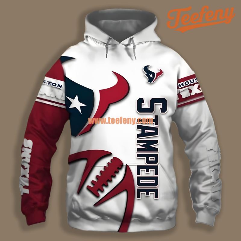 Houston Texans Red White For Men 3D Hoodie