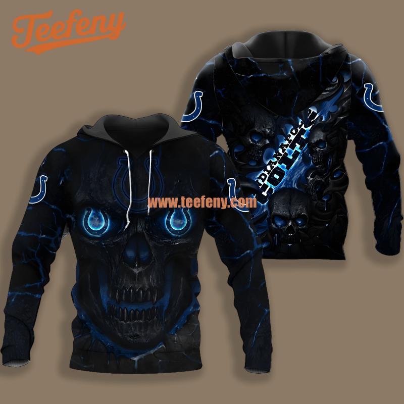 Indianapolis Colts Lava Skull Blue Black For Sale 3D Hoodie