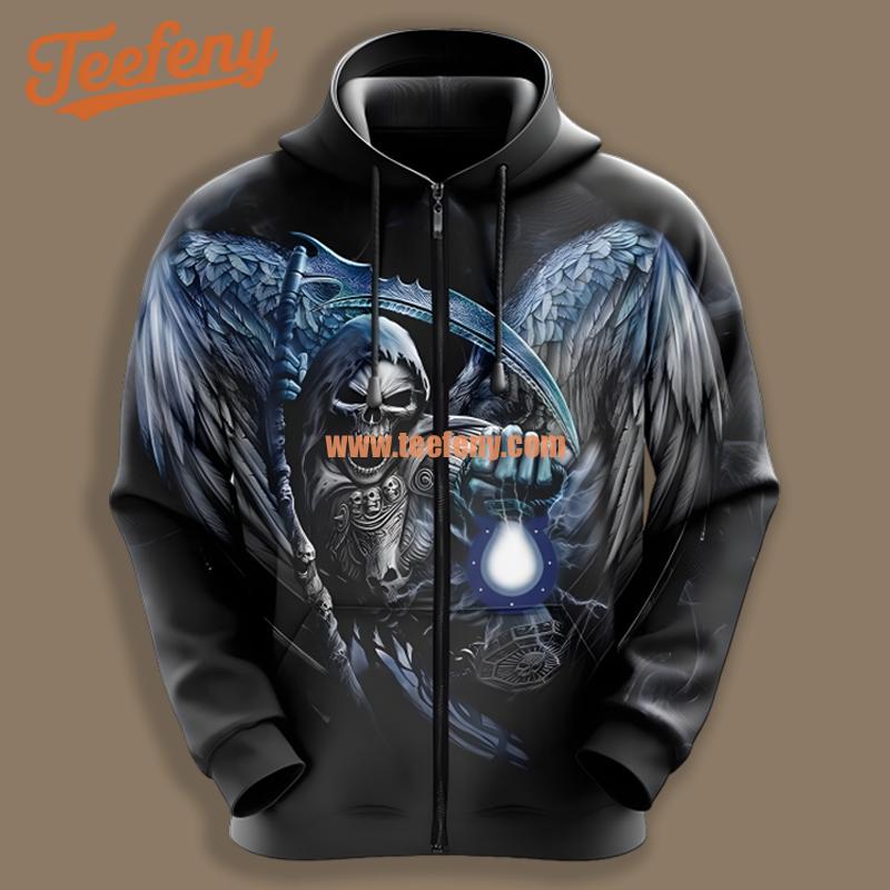 Indianapolis Colts Skull Spread Wings Black Design 3D Hoodie