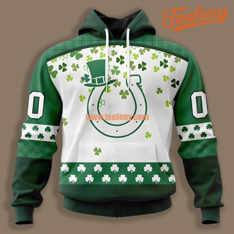 Indianapolis Colts St Patrick Day Green White 3D Boys Hoodie
