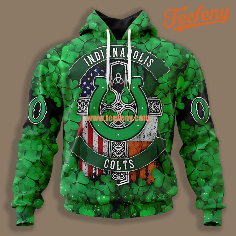 Indianapolis Colts St Patrick Day Personalized Green 3D Hoodie