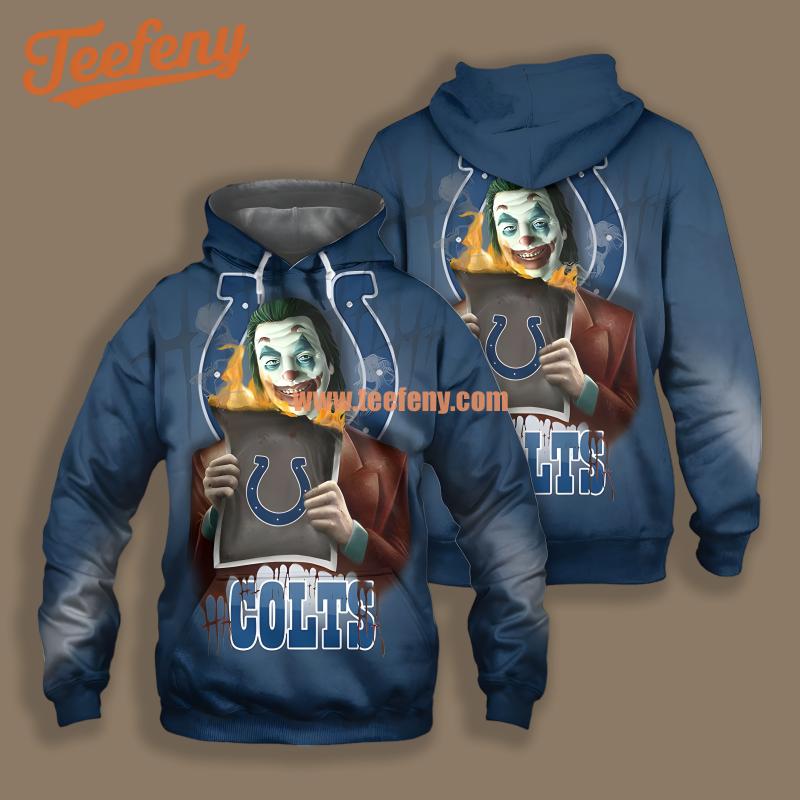 Indianapolis Colts The Joker Blue Art 3D Hoodie