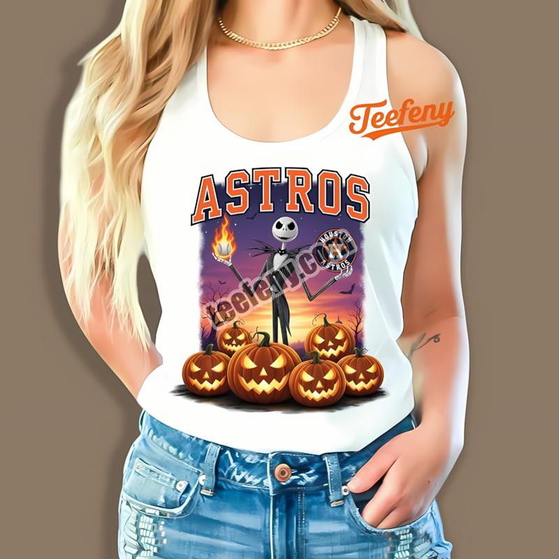 Jack Skellington Houston Astros Halloween Tanktop Printing Jack Skellington Houston Astros Halloween Tanktop Printing