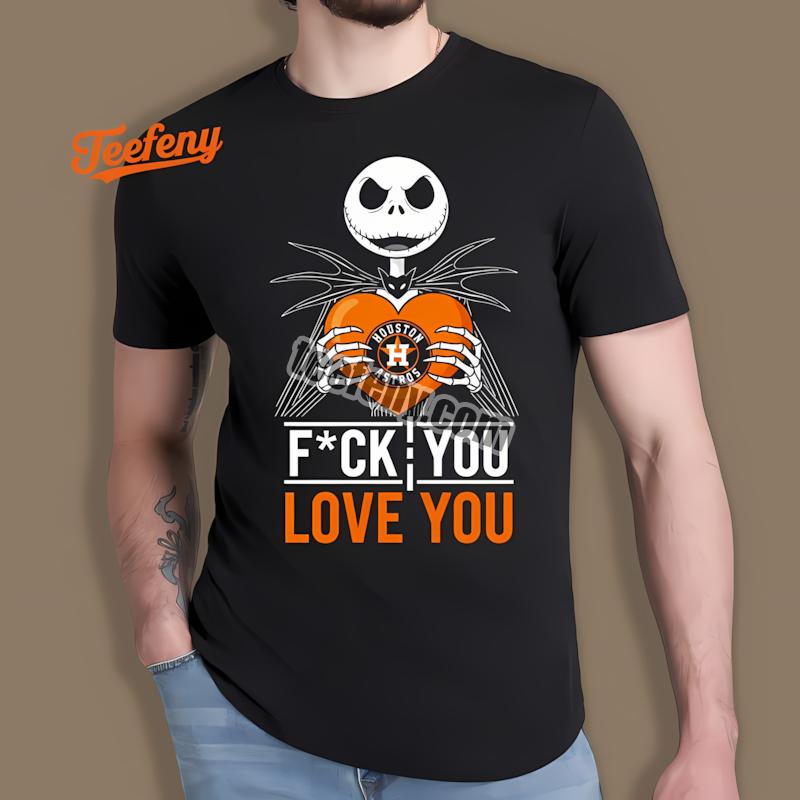 Jack Skellington Houston Astros Heart Cotton Shirt
