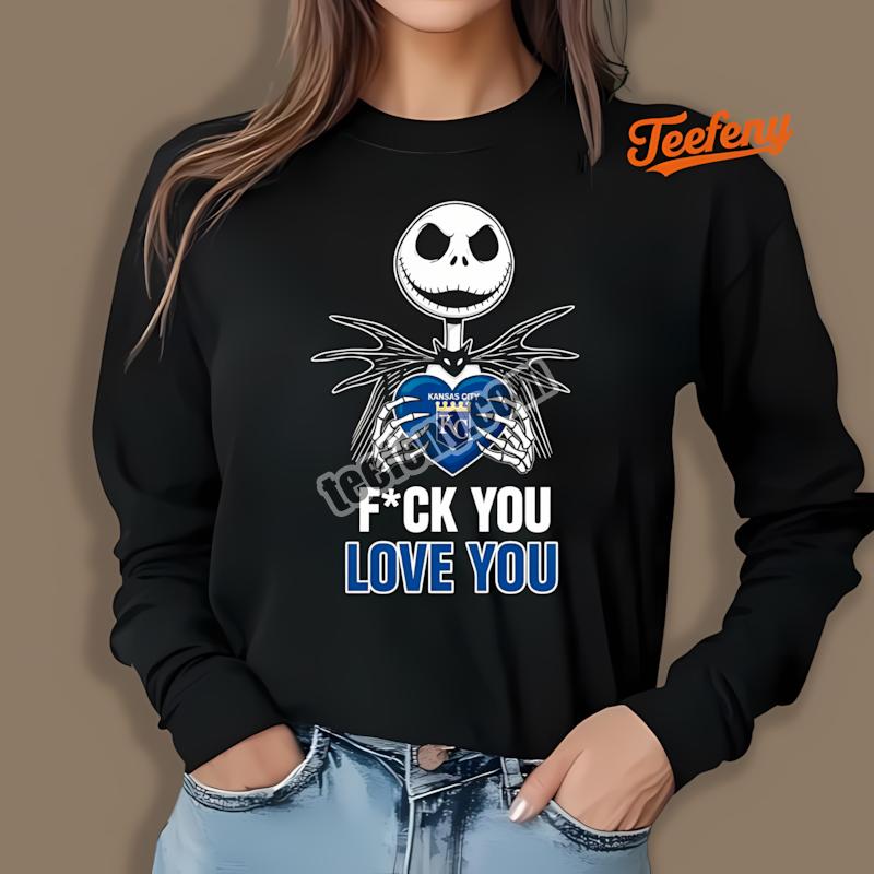 Jack Skellington Kansas City Royals Heart Mens Graphic Long Sleeve Jack Skellington Kansas City Royals Heart Mens Graphic Long Sleeve