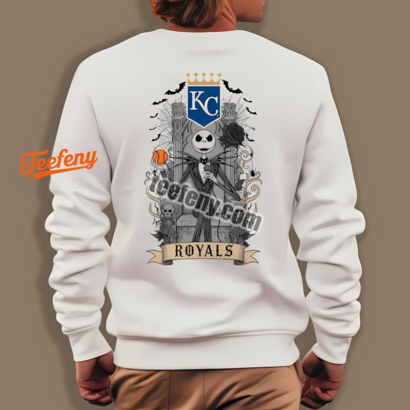 Jack Skellington Kansas City Royals Throne Mens Graphic Long Sleeve Jack Skellington Kansas City Royals Throne Mens Graphic Long Sleeve