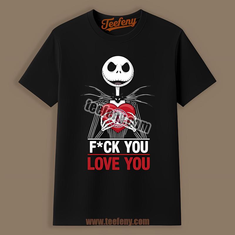 Jack Skellington Los Angeles Angels Heart Fan Shirt