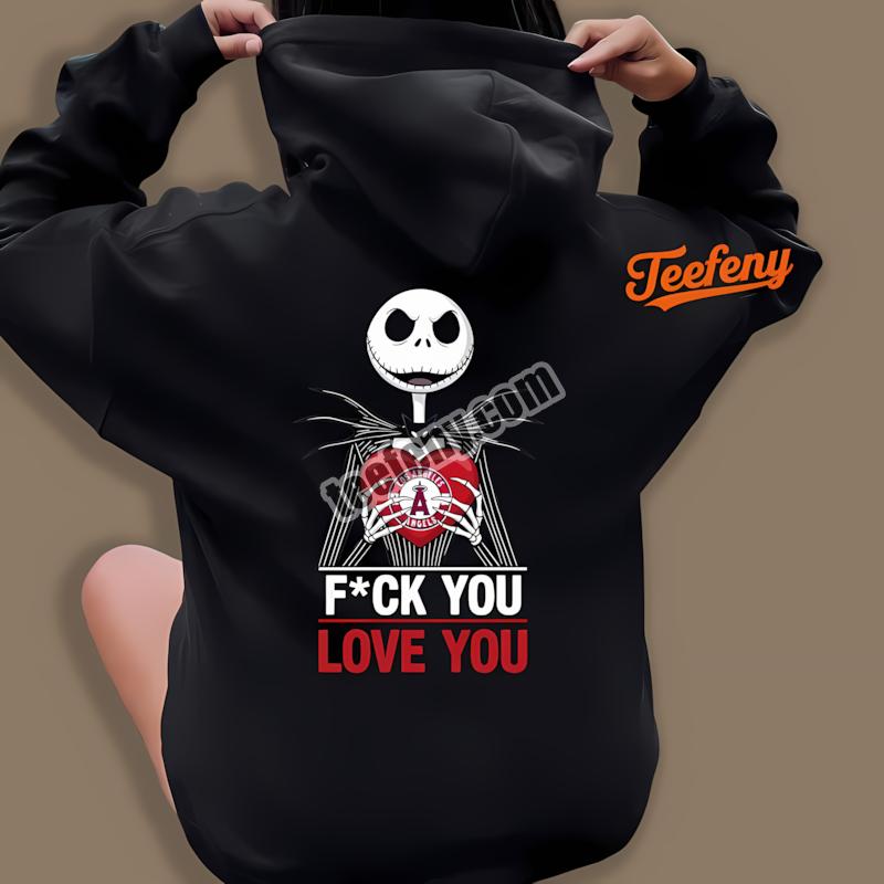 Jack Skellington Los Angeles Angels Heart Fan Hoodie Jack Skellington Los Angeles Angels Heart Fan Hoodie