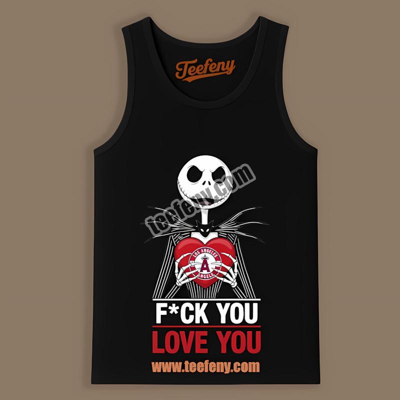 Jack Skellington Los Angeles Angels Heart Fan Tanktop Jack Skellington Los Angeles Angels Heart Fan Tanktop