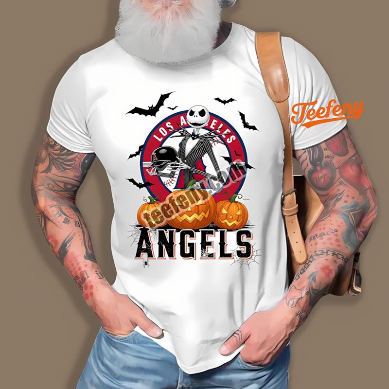 Jack Skellington Los Angeles Angels Pumpkin Halloween Shirt