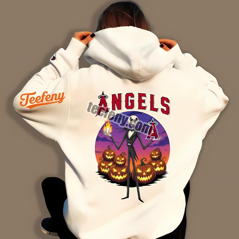 Jack Skellington Los Angeles Angels Spooky Halloween Hoodie Jack Skellington Los Angeles Angels Spooky Halloween Hoodie