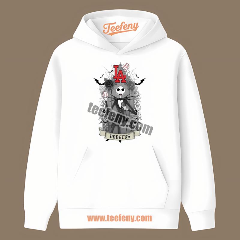 Jack Skellington Los Angeles Dodgers Baseball Throne Hoodie Jack Skellington Los Angeles Dodgers Baseball Throne Hoodie