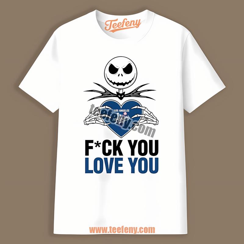 Jack Skellington Los Angeles Dodgers Heart Fan Shirt