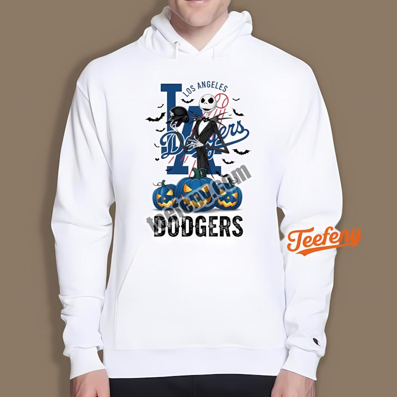 Jack Skellington Los Angeles Dodgers Pumpkin Halloween Hoodie Jack Skellington Los Angeles Dodgers Pumpkin Halloween Hoodie