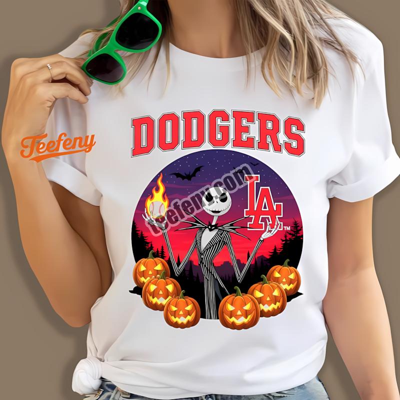 Jack Skellington Los Angeles Dodgers Spooky Halloween Shirt