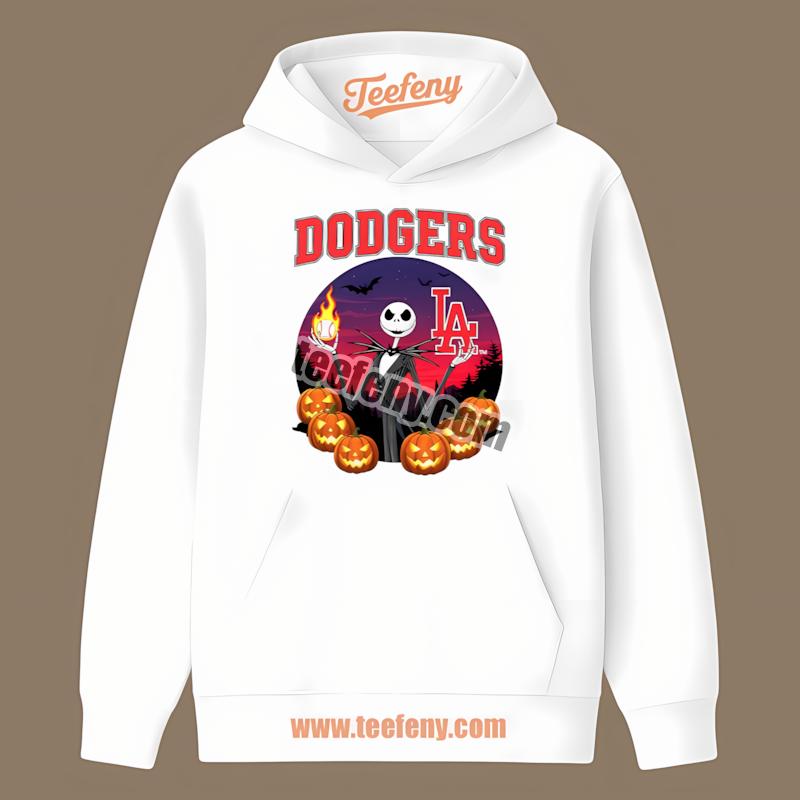 Jack Skellington Los Angeles Dodgers Spooky Halloween Hoodie Jack Skellington Los Angeles Dodgers Spooky Halloween Hoodie