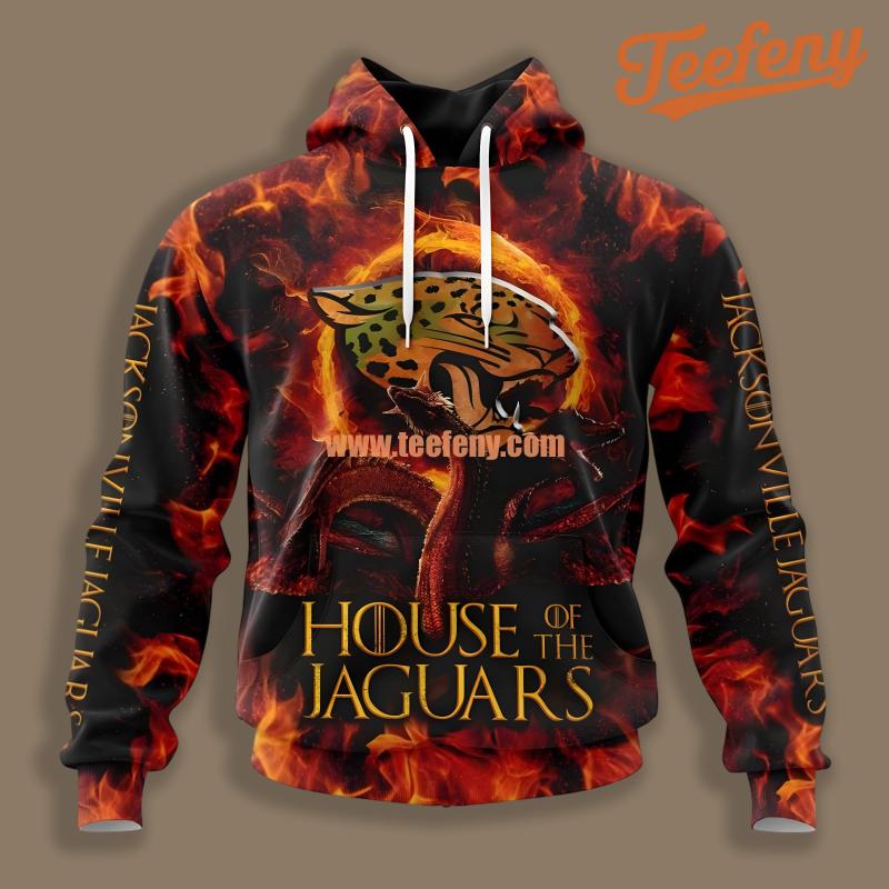 Jacksonville Jaguars House Of The Jaguars Black Red Novelty 3D Hoodie