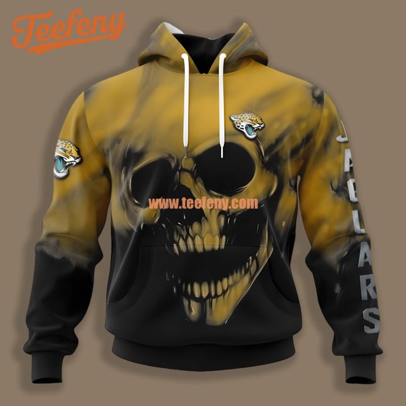 Jacksonville Jaguars Skull Black Yellow Pattern 3D Hoodie