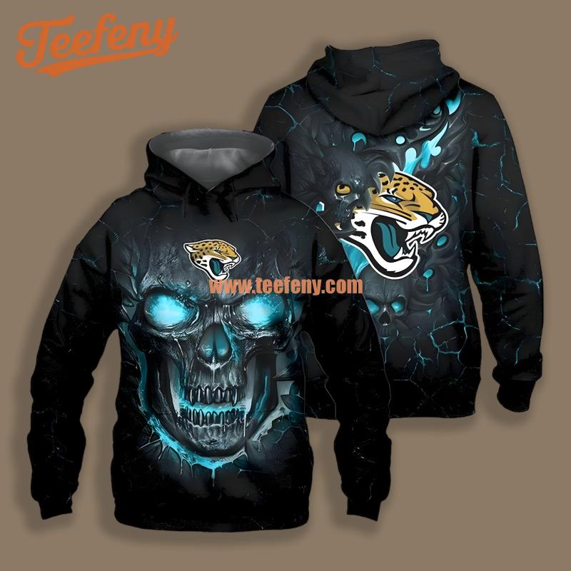 Jacksonville Jaguars Skull Blue Yellow For Men 3D Hoodie
