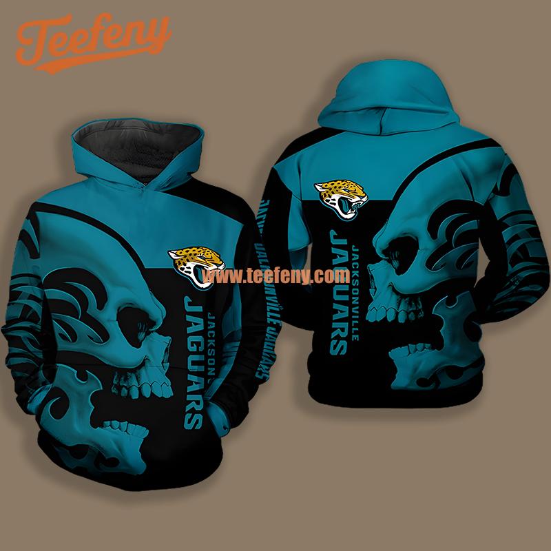 Jacksonville Jaguars Skull Blue Black Print 3D Hoodie