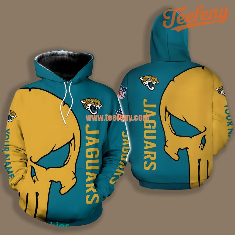 Jacksonville Jaguars Skull Blue Yellow For Men 3D Hoodie