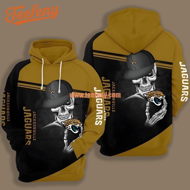 Jacksonville Jaguars Skull Halloween Yellow Black Jacket 3D Hoodie