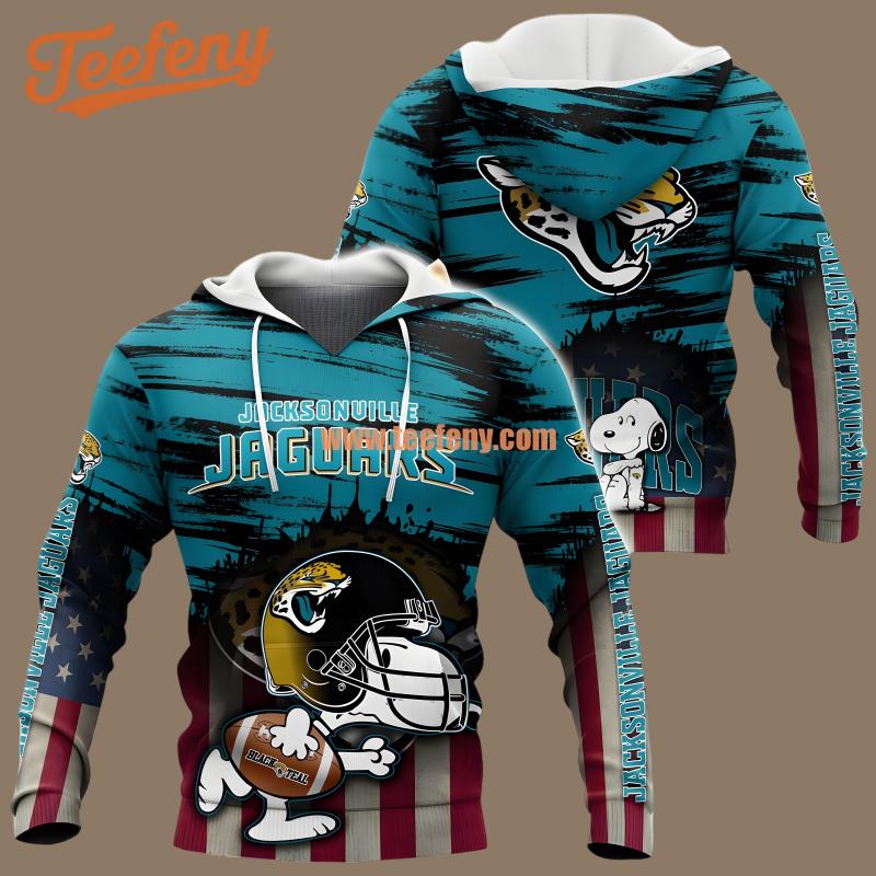 Jacksonville Jaguars Snoopy Christmas Blue Illusion 3D Hoodie