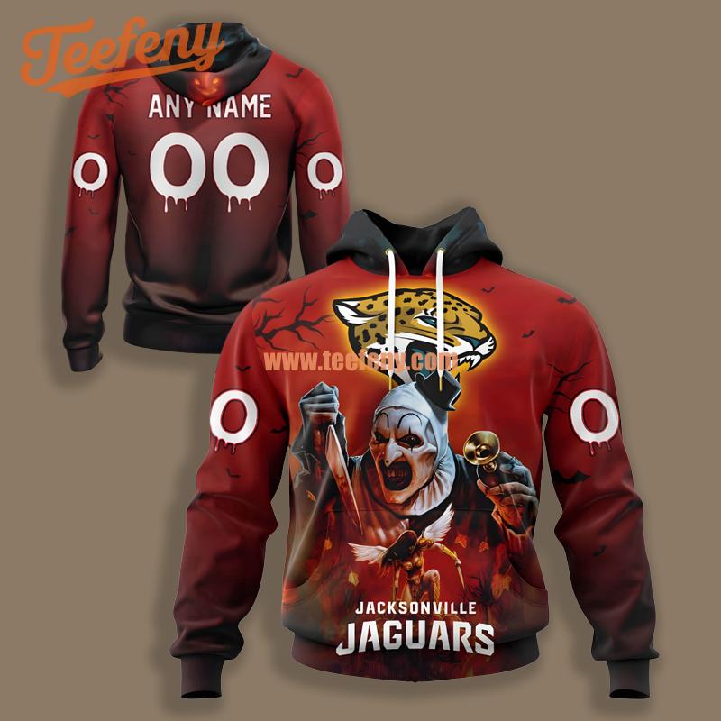 Jacksonville Jaguars Terrifier Halloween Red 3D Design Hoodie