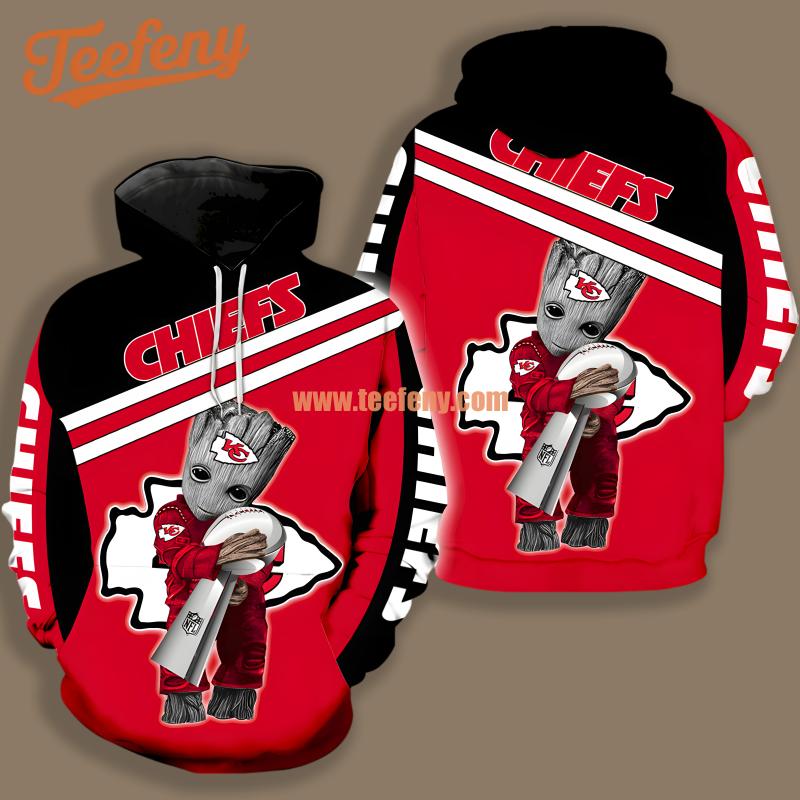 Kansas City Chiefs Halloween Seeks Death Black Red Full Print 3D Hoodie