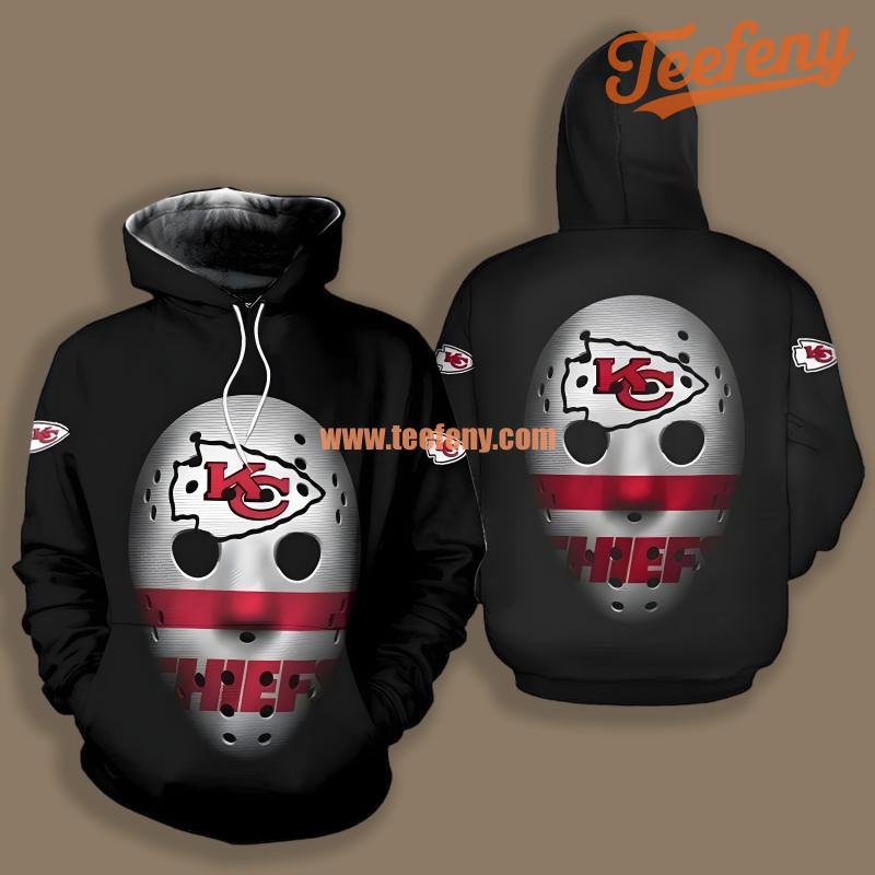 Kansas City Chiefs Jason Voorhees Mask Black Red Printed 3D Hoodie