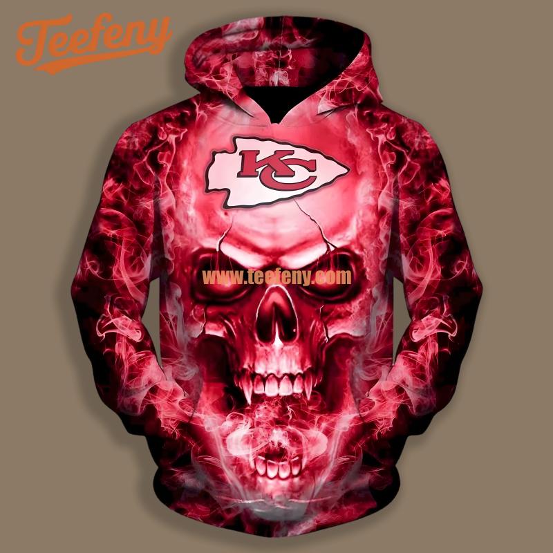 Kansas City Chiefs Smoke Of Death Red Black Jacket 3D Hoodie