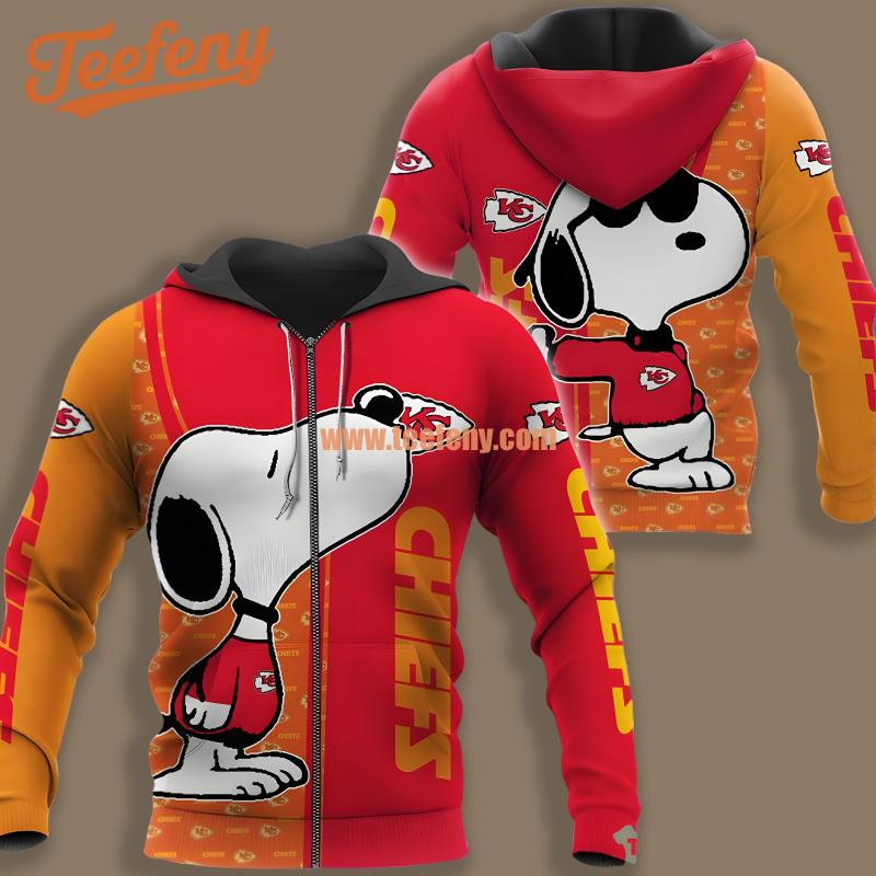 Kansas City Chiefs Snoopy Christmas Red Fashion 3D Hoodie