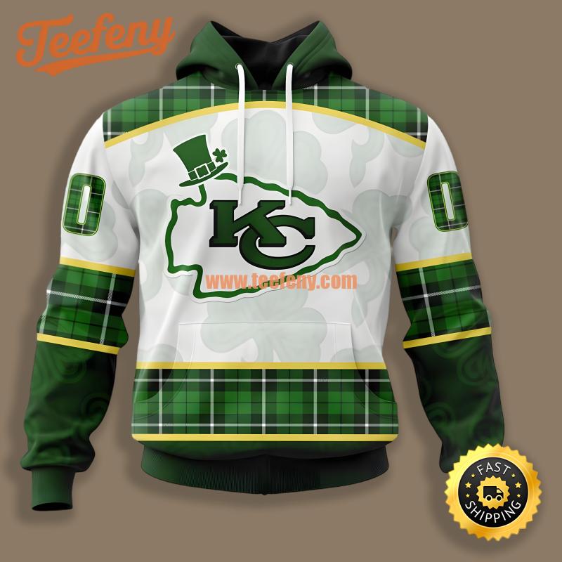 Kansas City Chiefs St Patrick Day Green White 3D Hoodie