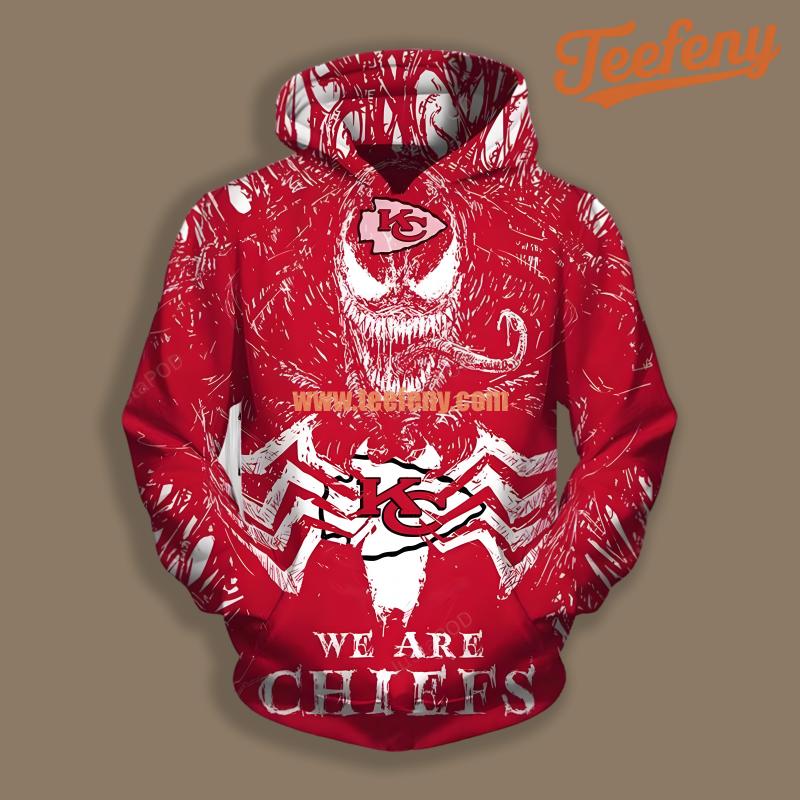 Kansas City Chiefs Venom Red White Graphic 3D Hoodie
