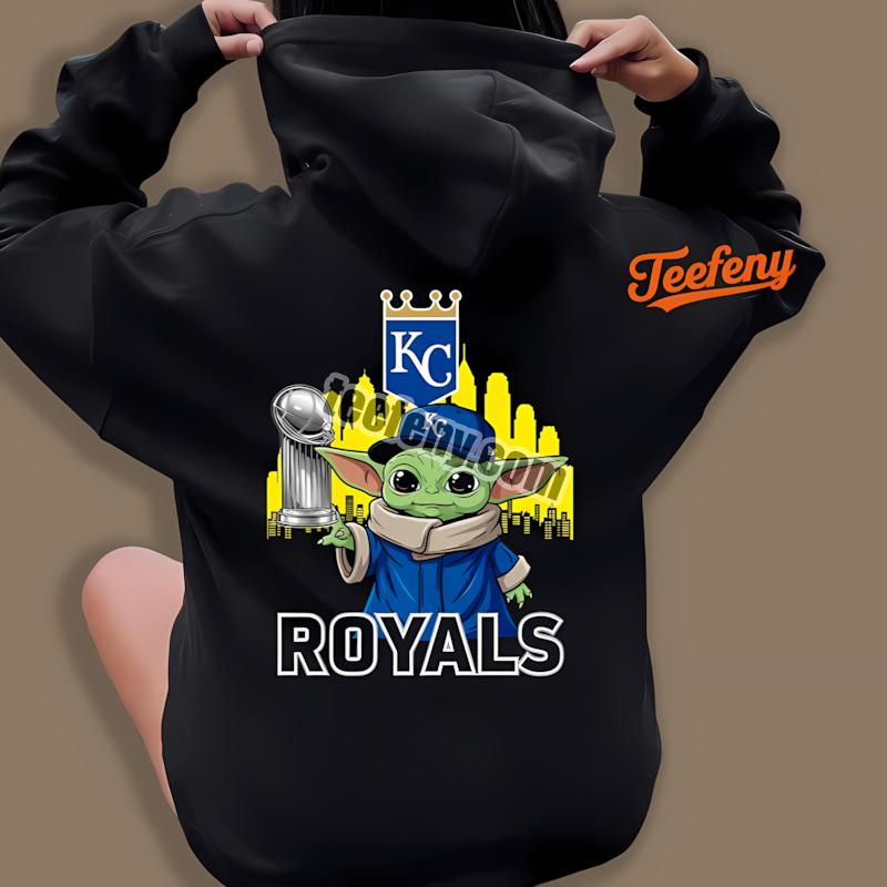 Kansas City Royals Baby Yoda Holding World Series Trophy Dri Fit Hoodie Kansas City Royals Baby Yoda Holding World Series Trophy Dri Fit Hoodie