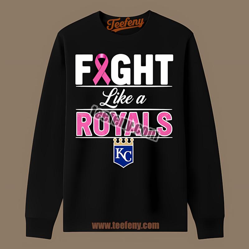 Kansas City Royals Breast Cancer Awareness Fight Like Cheap Custom Long Sleeve Kansas City Royals Breast Cancer Awareness Fight Like Cheap Custom Long Sleeve