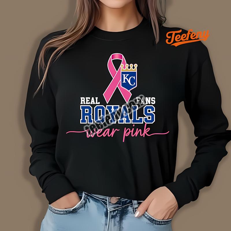 Kansas City Royals Breast Cancer Awareness Wear Pink Regular Long Sleeve Kansas City Royals Breast Cancer Awareness Wear Pink Regular Long Sleeve