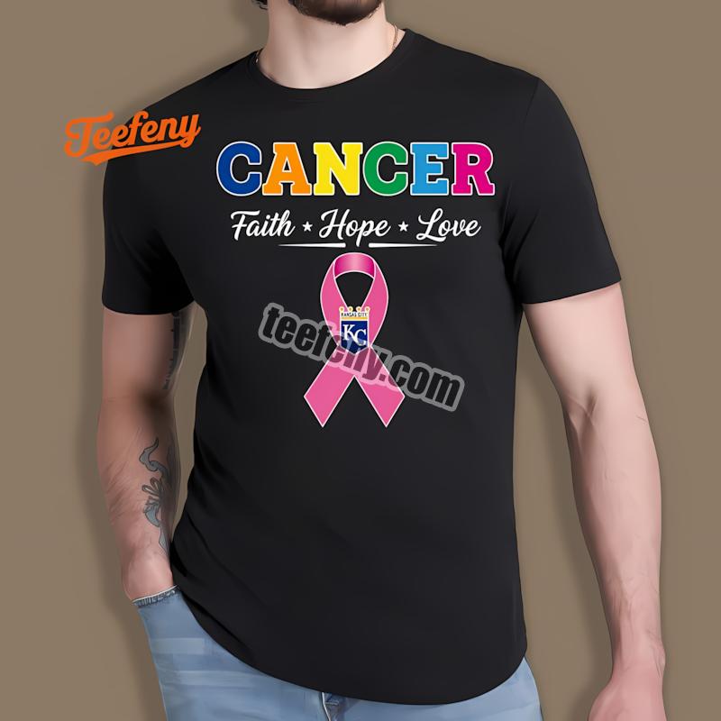 Kansas City Royals Cancer Awareness Faith Hope Love Vintage Shirt