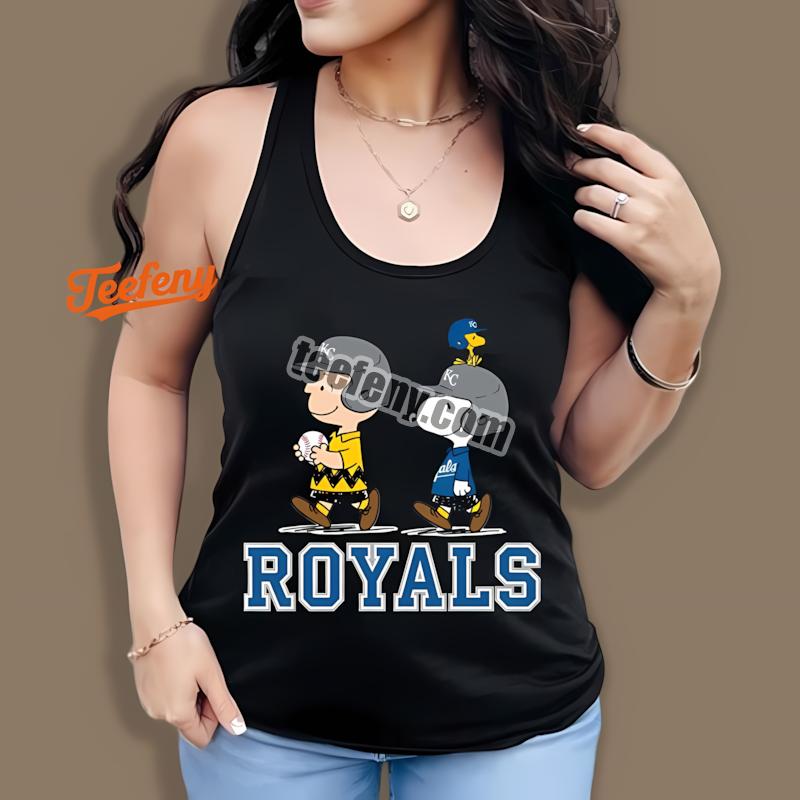 Kansas City Royals Charlie Brown Snoopy Play Together Fashion Tanktop Kansas City Royals Charlie Brown Snoopy Play Together Fashion Tanktop