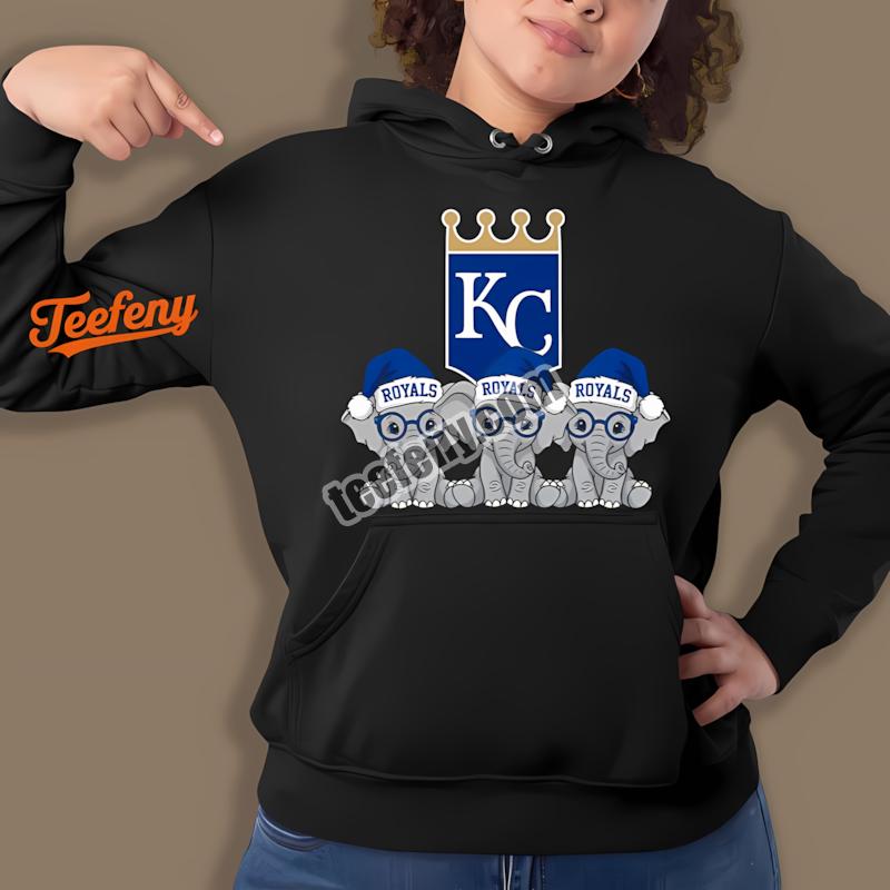 Kansas City Royals Christmas Elephants Mens Graphic Hoodie Kansas City Royals Christmas Elephants Mens Graphic Hoodie