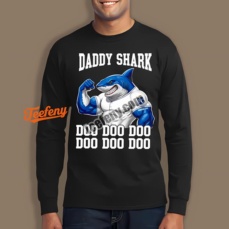 Kansas City Royals Daddy Shark Long Sleeve For Women Kansas City Royals Daddy Shark Long Sleeve For Women