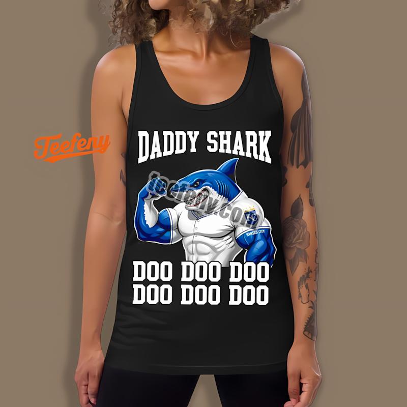 Kansas City Royals Daddy Shark Tanktop For Women Kansas City Royals Daddy Shark Tanktop For Women