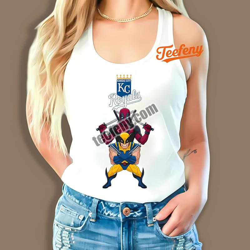 Kansas City Royals Deadpool Wolverine Crossover Unisex Tanktop Kansas City Royals Deadpool Wolverine Crossover Unisex Tanktop