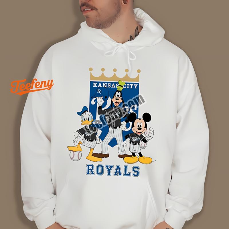 Kansas City Royals Disney Mickey Donald Goofy Hoodie Printing Kansas City Royals Disney Mickey Donald Goofy Hoodie Printing